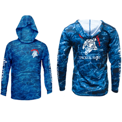 Tackle Shit Spartan Fish Head Adult Mossy Oak Elements XT Long Sleeve Hood-Marlin