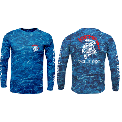 Tackle Shit Spartan Fish Head Adult Mossy Oak Elements XT Long Sleeve Shirt-Marlin