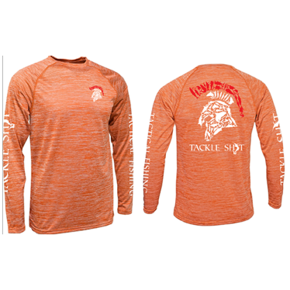 Tackle Shit Spartan Fish Head Men's Dry-Tek Long Sleeve-Orange