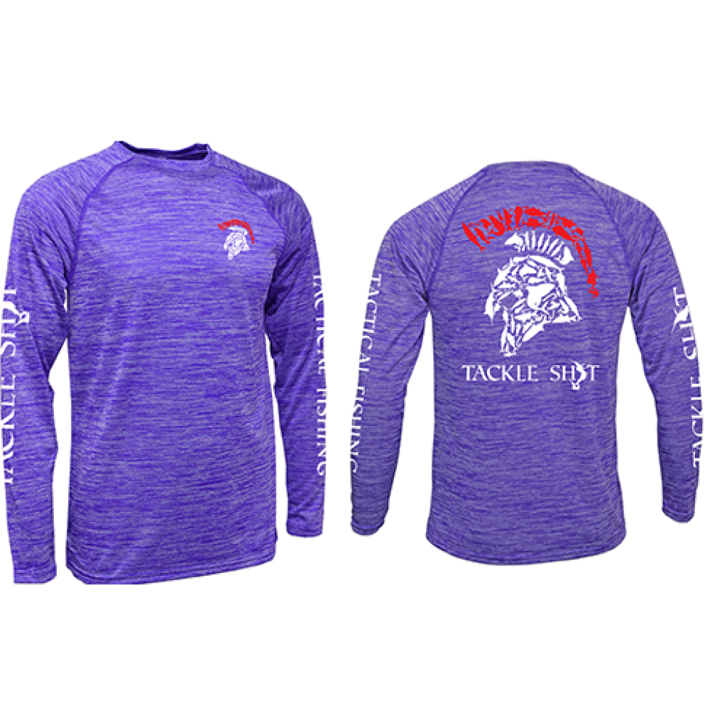 Tackle Shit Spartan Fish Head Men's Dry-Tek Long Sleeve-Purple - Sig ...