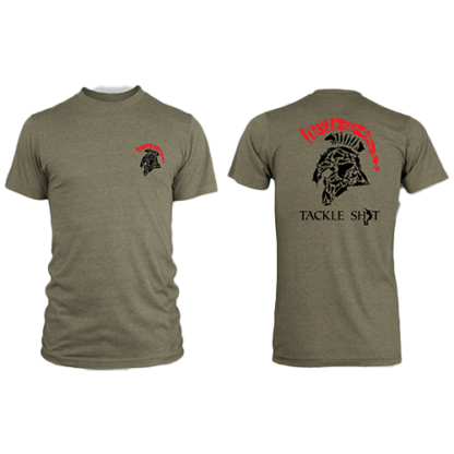 Tackle Shit Spartan Fish Head T-Shirt-Light Olive