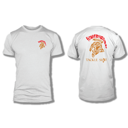 Tackle Shit Spartan Fish Head T-Shirt-White