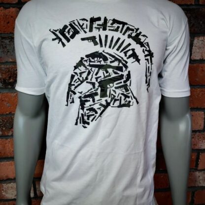 Tactical Spartan Helmet Tactical Shit White T-Shirt-Midnight Camo