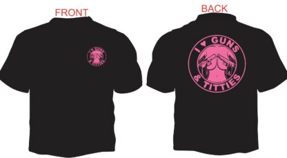 Tactical T-shirt: I Love Guns and Titties T-shirt - Black and Pink