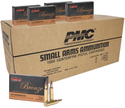 PMC Bronze .223 Remington Rifle Ammo - 55 Grain FMJ-BT 1000rd case - Ships Free - Image 2