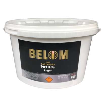 Belom 9mm 124gr FMJ Bucket of 1000rds