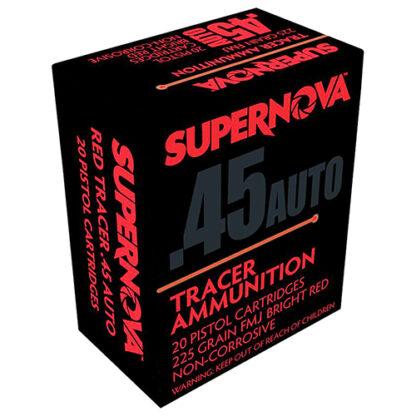 Supernova Red Tracer Non Corrosive 45 ACP 225gr FMJ 20rd Box