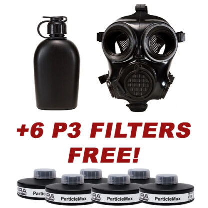 Mira Safety Bundle CM-7M Medium Gas Mask w/ Free Particle Max P3 Virus Filter (6-Pack)