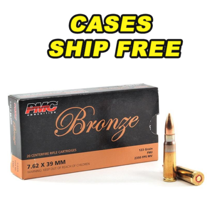 PMC Bronze 7.62x39 123gr FMJ Cases Ship Free