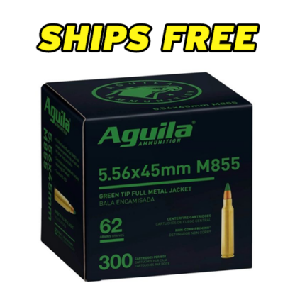 Aguila 5.56 NATO M855 62gr FMJ Green Tip - All Ammo Ships Free!!