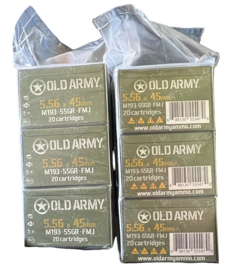 Old Army M193 5.56 NATO 55gr FMJ 540rd Case Ships Free Sig Glockincolt