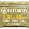 Old Army M193 5.56 NATO 55gr FMJ 540rd Case -Ships Free