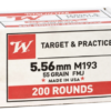 Winchester 5.56mm 55 Gr FMJ USA White Box 200/Box