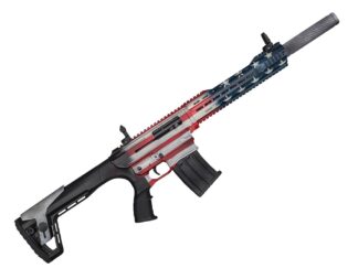 TRP Hunting AT-12, 12 Gauge 3", 18.5" Barrel Semi Auto Shotgun - USA Flag - w/ Two, 5rd Magazines and Lifetime Transferable Warranty