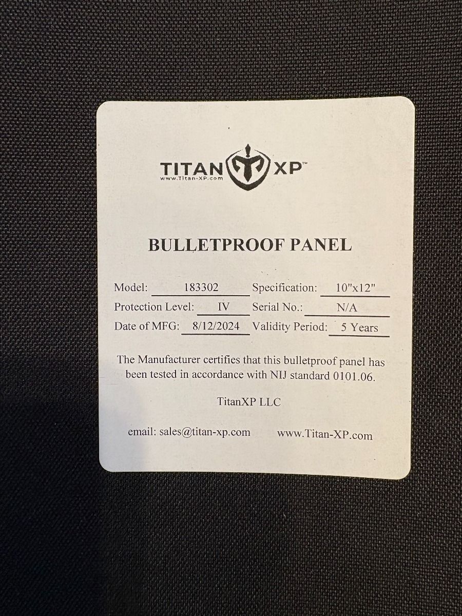 Titan XP Level IV Ceramic Plates – Single Curve | Shooter Cut | 10x12 | Made in USA - Image 2