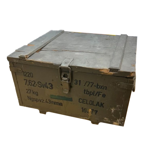 Czechoslovakian Army (Communist Era Surplus - Empty) Wooden Ammo Box - Army Green